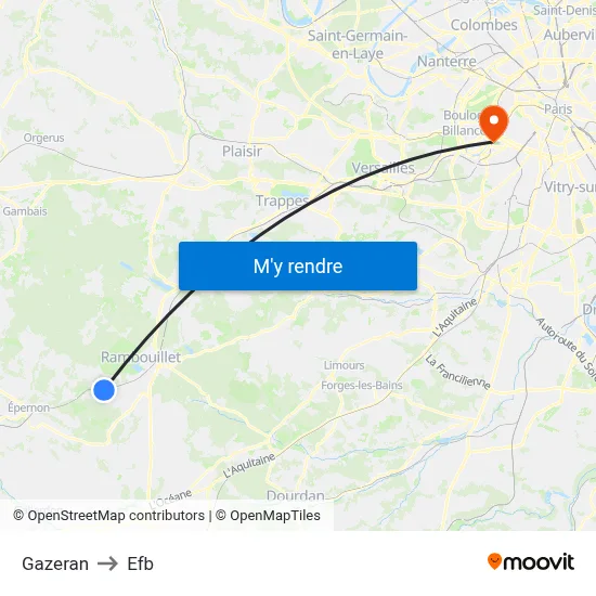 Gazeran to Efb map