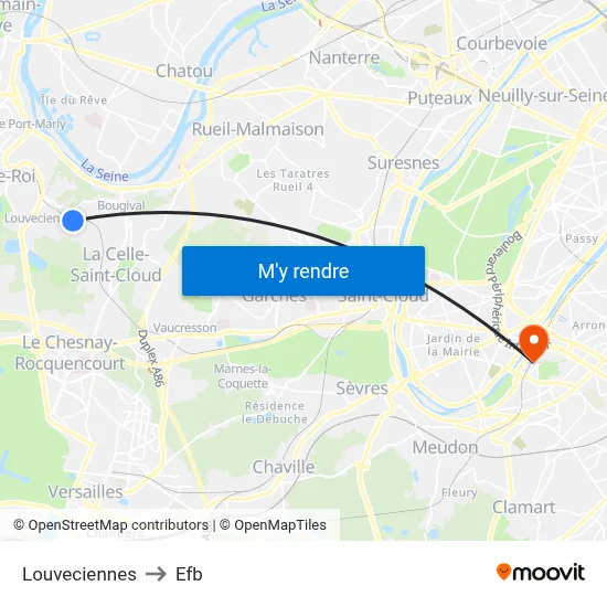 Louveciennes to Efb map