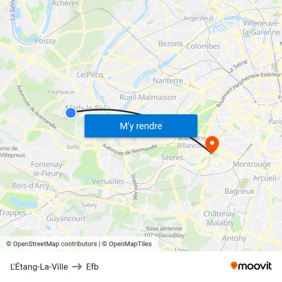 L'Étang-La-Ville to Efb map