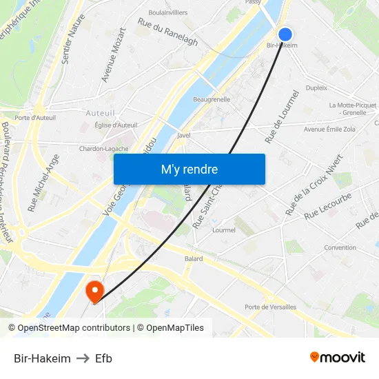 Bir-Hakeim to Efb map