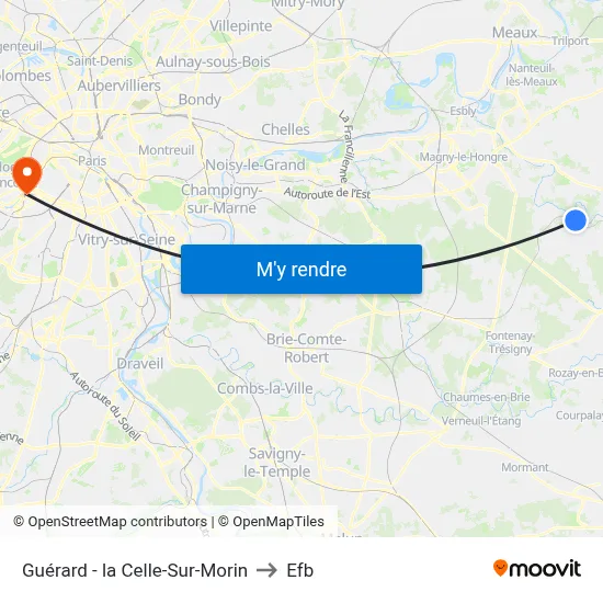 Guérard - la Celle-Sur-Morin to Efb map