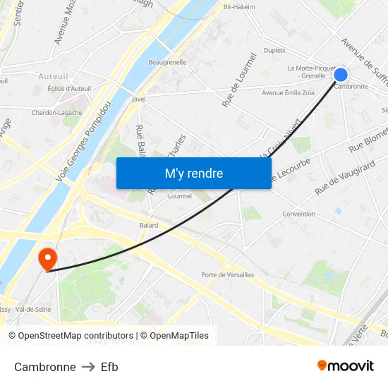 Cambronne to Efb map