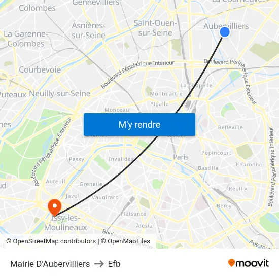 Mairie D'Aubervilliers to Efb map