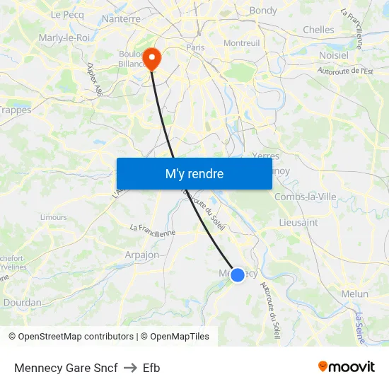 Mennecy Gare Sncf to Efb map