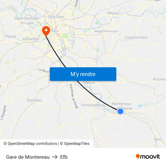 Gare de Montereau to Efb map
