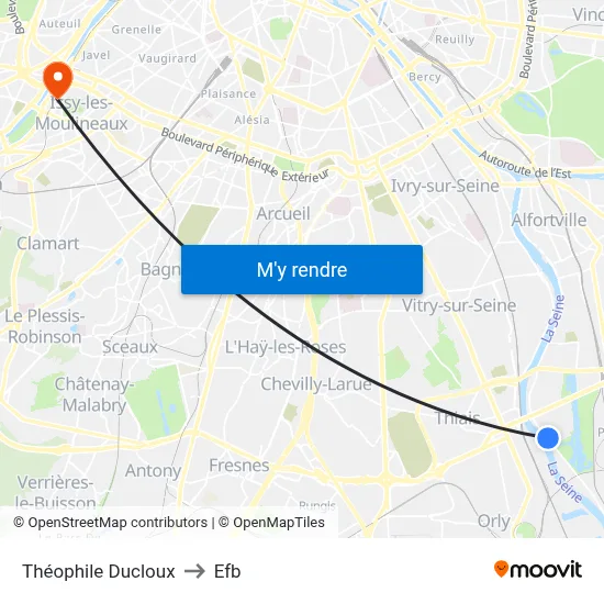 Théophile Ducloux to Efb map