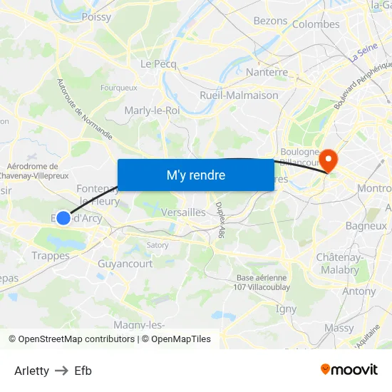 Arletty to Efb map