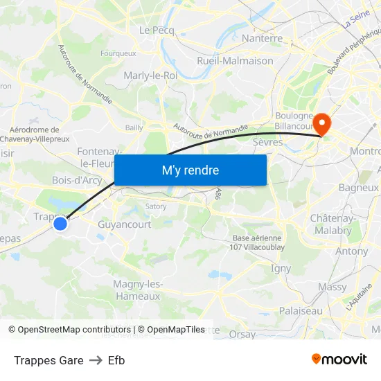 Trappes Gare to Efb map