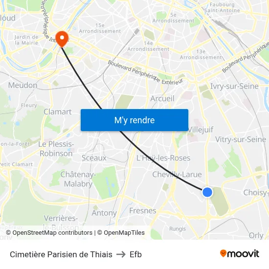 Cimetière Parisien de Thiais to Efb map