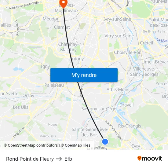 Rond-Point de Fleury to Efb map