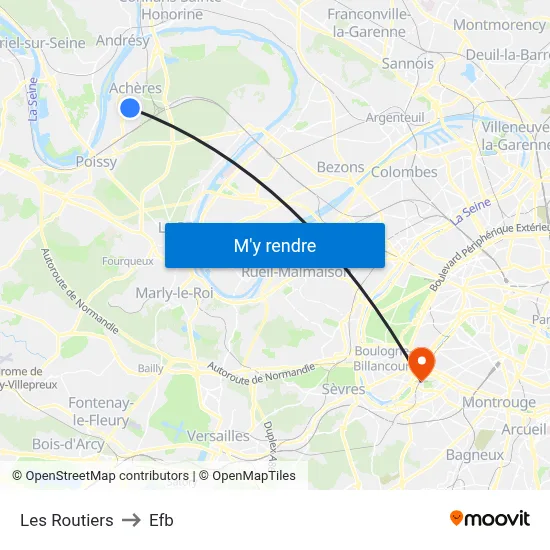Les Routiers to Efb map