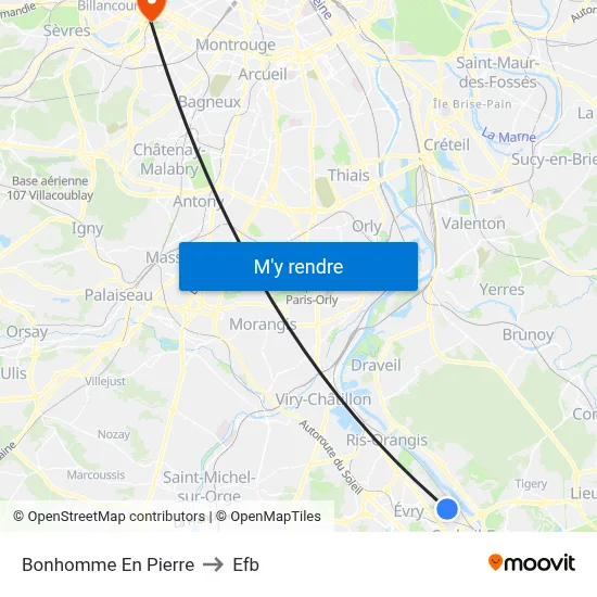 Bonhomme En Pierre to Efb map