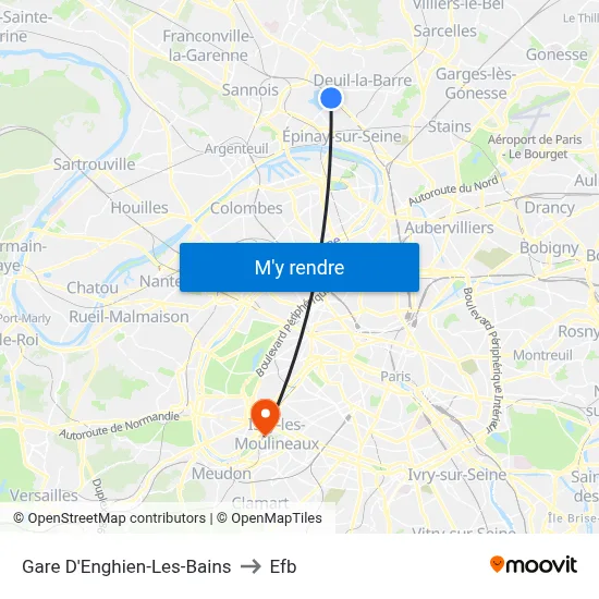 Gare D'Enghien-Les-Bains to Efb map