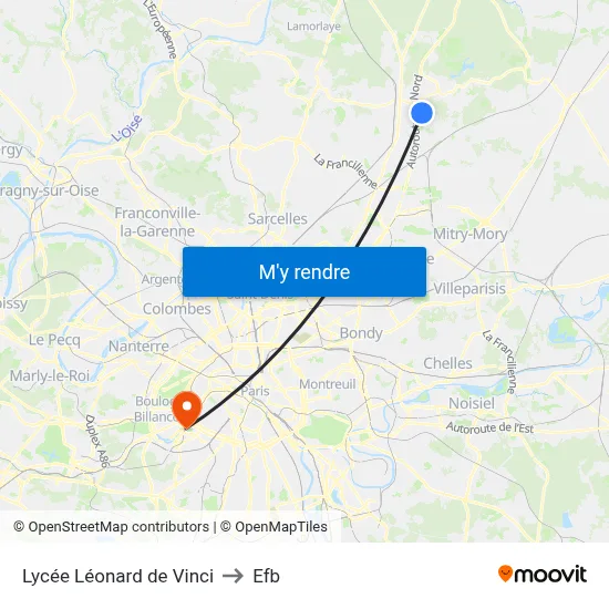 Lycée Léonard de Vinci to Efb map