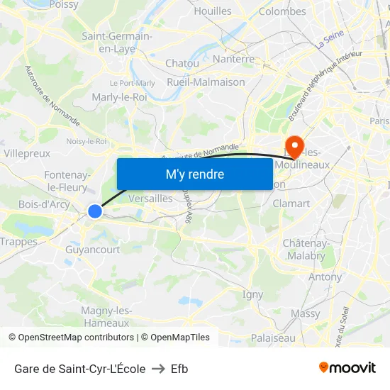 Gare de Saint-Cyr-L'École to Efb map