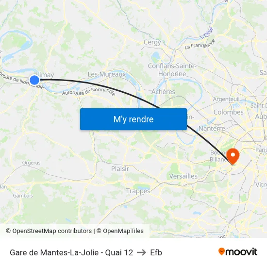 Gare de Mantes-La-Jolie - Quai 12 to Efb map