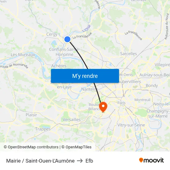 Mairie / Saint-Ouen-L'Aumône to Efb map