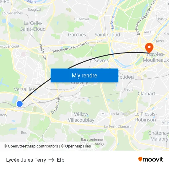 Lycée Jules Ferry to Efb map