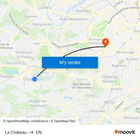 Le Château to Efb map