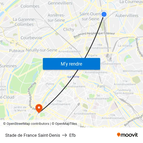 Stade de France Saint-Denis to Efb map