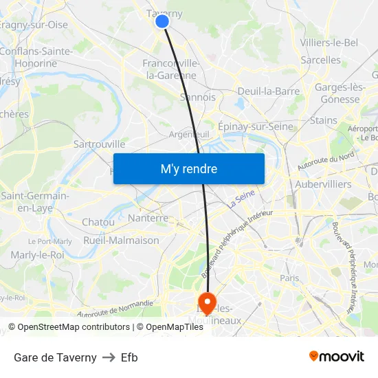 Gare de Taverny to Efb map