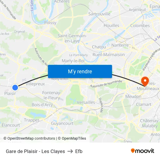 Gare de Plaisir - Les Clayes to Efb map
