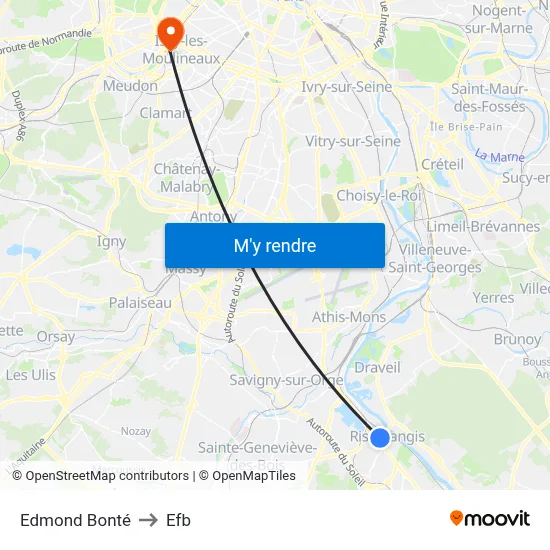 Edmond Bonté to Efb map