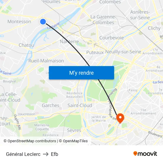 Général Leclerc to Efb map