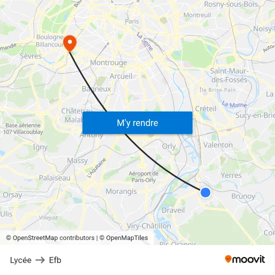Lycée to Efb map