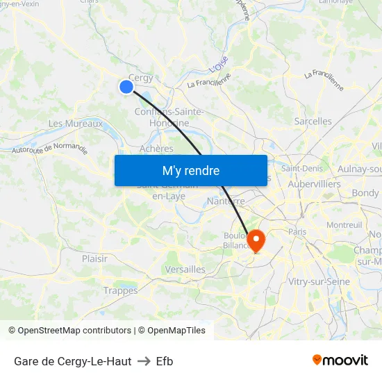 Gare de Cergy-Le-Haut to Efb map