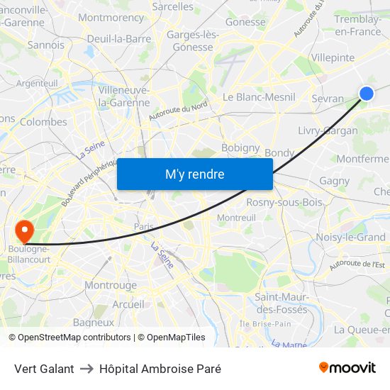 Vert Galant to Hôpital Ambroise Paré map