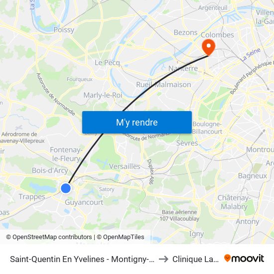 Saint-Quentin En Yvelines - Montigny-Le-Bretonneux to Clinique Lambert map