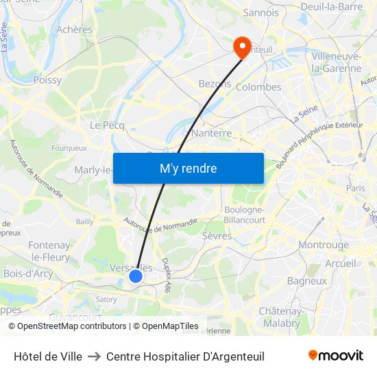 Hôtel de Ville to Centre Hospitalier D'Argenteuil map