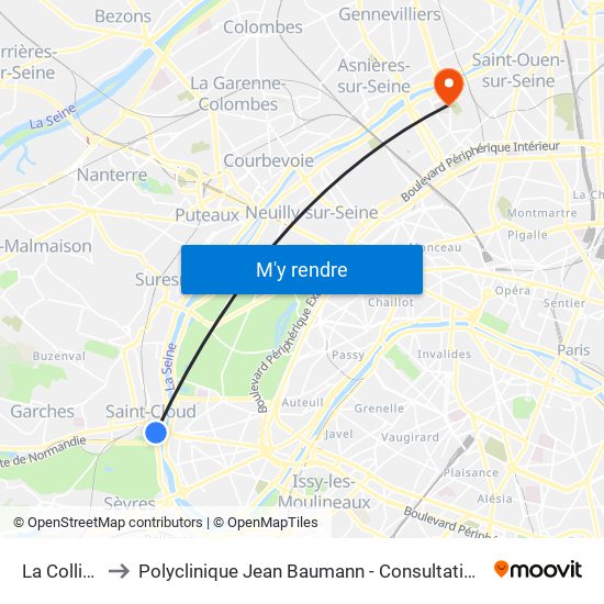 La Colline to Polyclinique Jean Baumann - Consultations map