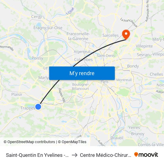 Saint-Quentin En Yvelines - Montigny-Le-Bretonneux to Centre Médico-Chirurgical Emmanuel Rain map