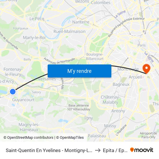 Saint-Quentin En Yvelines - Montigny-Le-Bretonneux to Epita / Epitech map