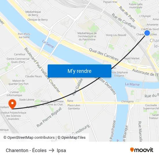 Charenton - Écoles to Ipsa map