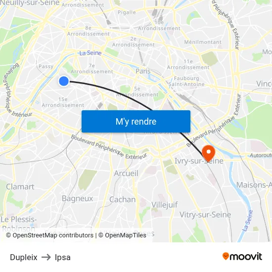 Dupleix to Ipsa map