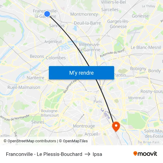 Franconville - Le Plessis-Bouchard to Ipsa map