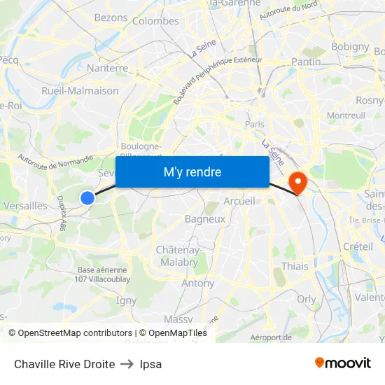 Chaville Rive Droite to Ipsa map