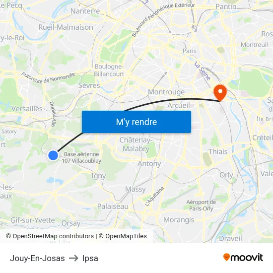 Jouy-En-Josas to Ipsa map