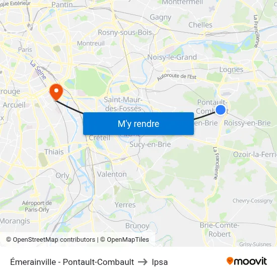 Émerainville - Pontault-Combault to Ipsa map