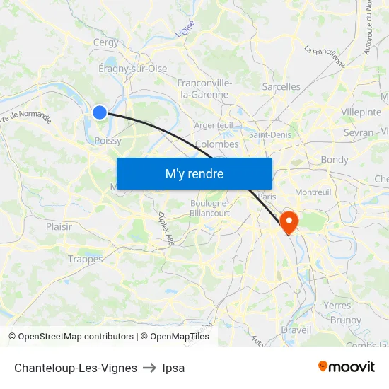 Chanteloup-Les-Vignes to Ipsa map