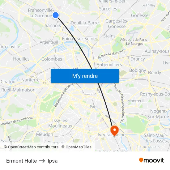 Ermont Halte to Ipsa map
