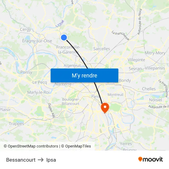 Bessancourt to Ipsa map
