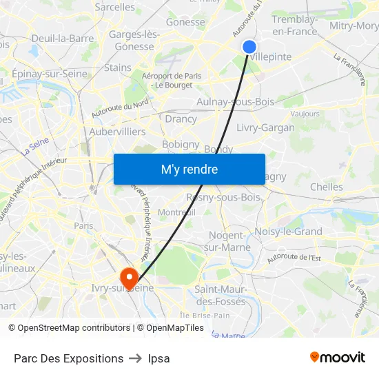 Parc Des Expositions to Ipsa map