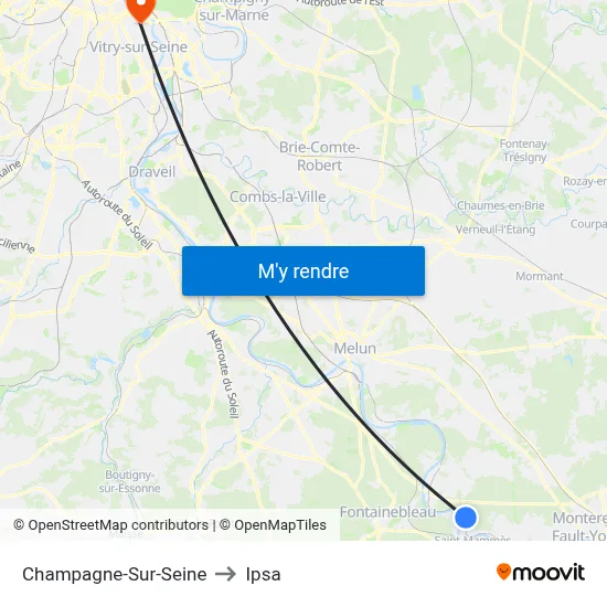 Champagne-Sur-Seine to Ipsa map