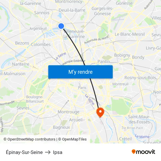 Épinay-Sur-Seine to Ipsa map