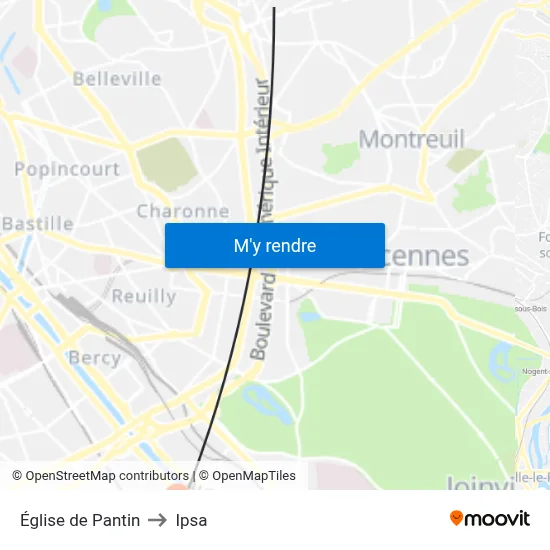 Église de Pantin to Ipsa map