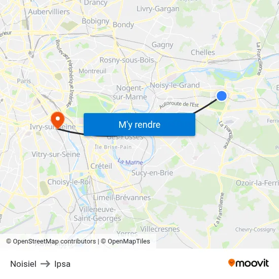 Noisiel to Ipsa map